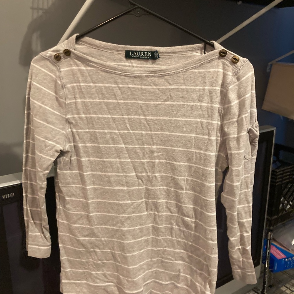 Gray striped sweater